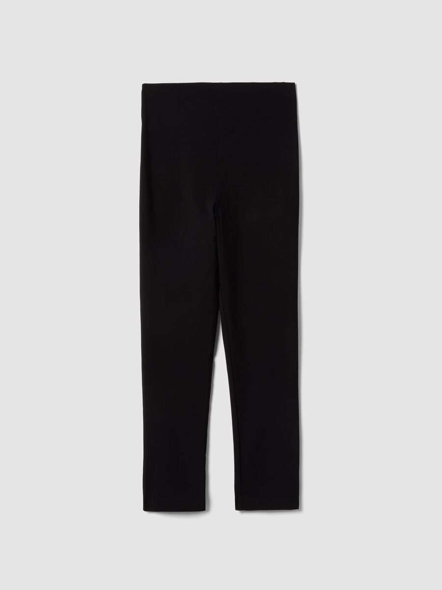 Black Stretch Viscose Maternity Slim Trousers_0