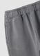 Grey pure cotton joggers with rhinestones for girls_2