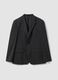 Grey stretch viscose blazer with classic lapels, slim fit_4