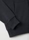 Black regular fit cotton-blend hoodie with zip_5