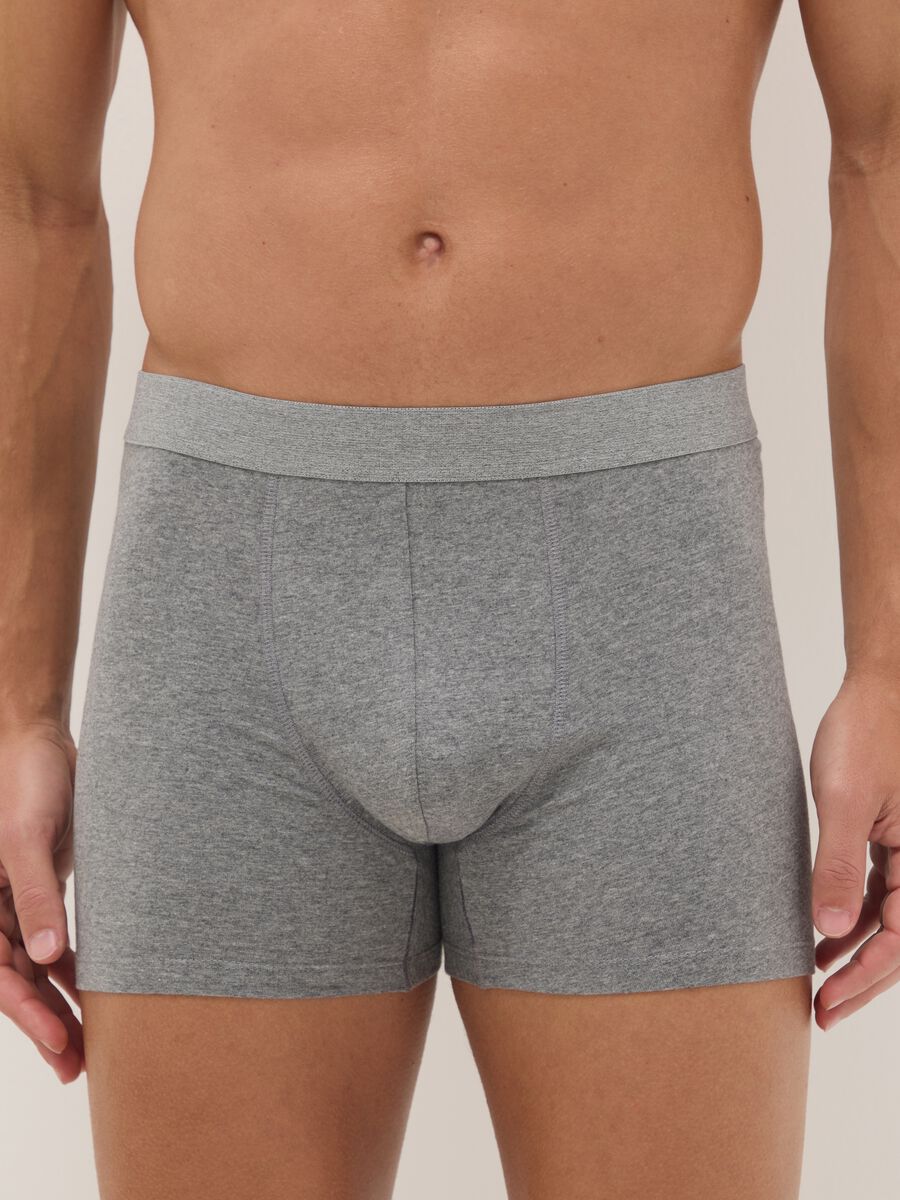 3-pack of grey midi boxer briefs in stretch organic cotton, regular fit_1