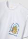 White pure cotton T-shirt with chest print, regular fit_5