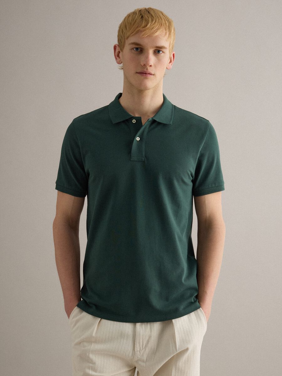 Green Supima cotton polo shirt, regular fit_2