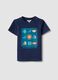 Blue pure cotton boys&rsquo; regular-fit T-shirt with nautical print_0