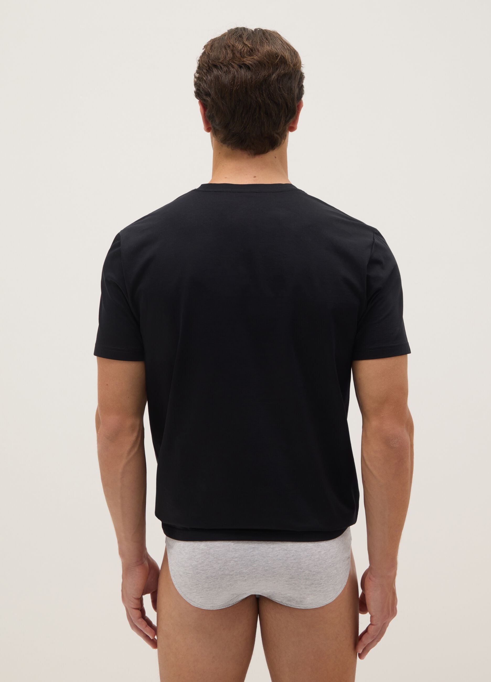 Black pure cotton regular fit t-shirt