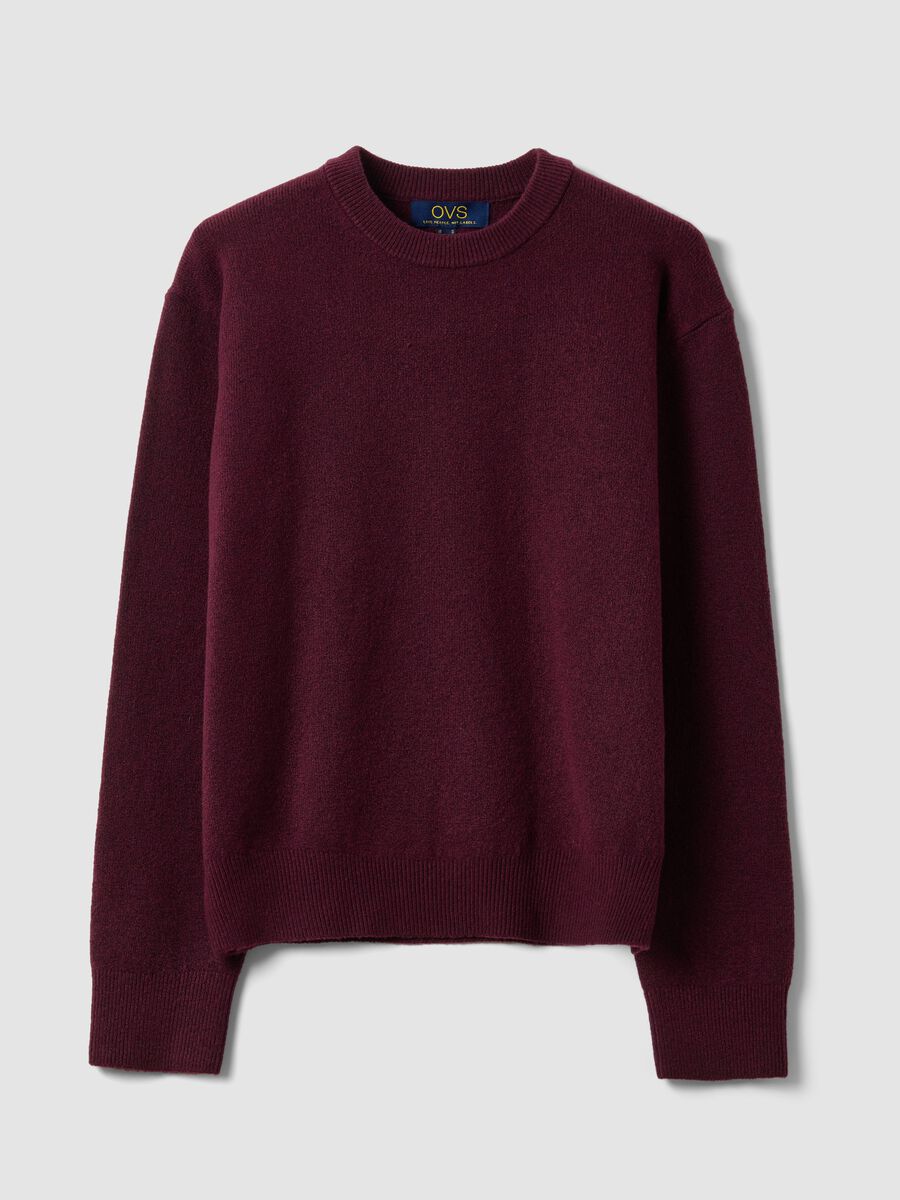 Purple stretch wool crew-neck jumper_4