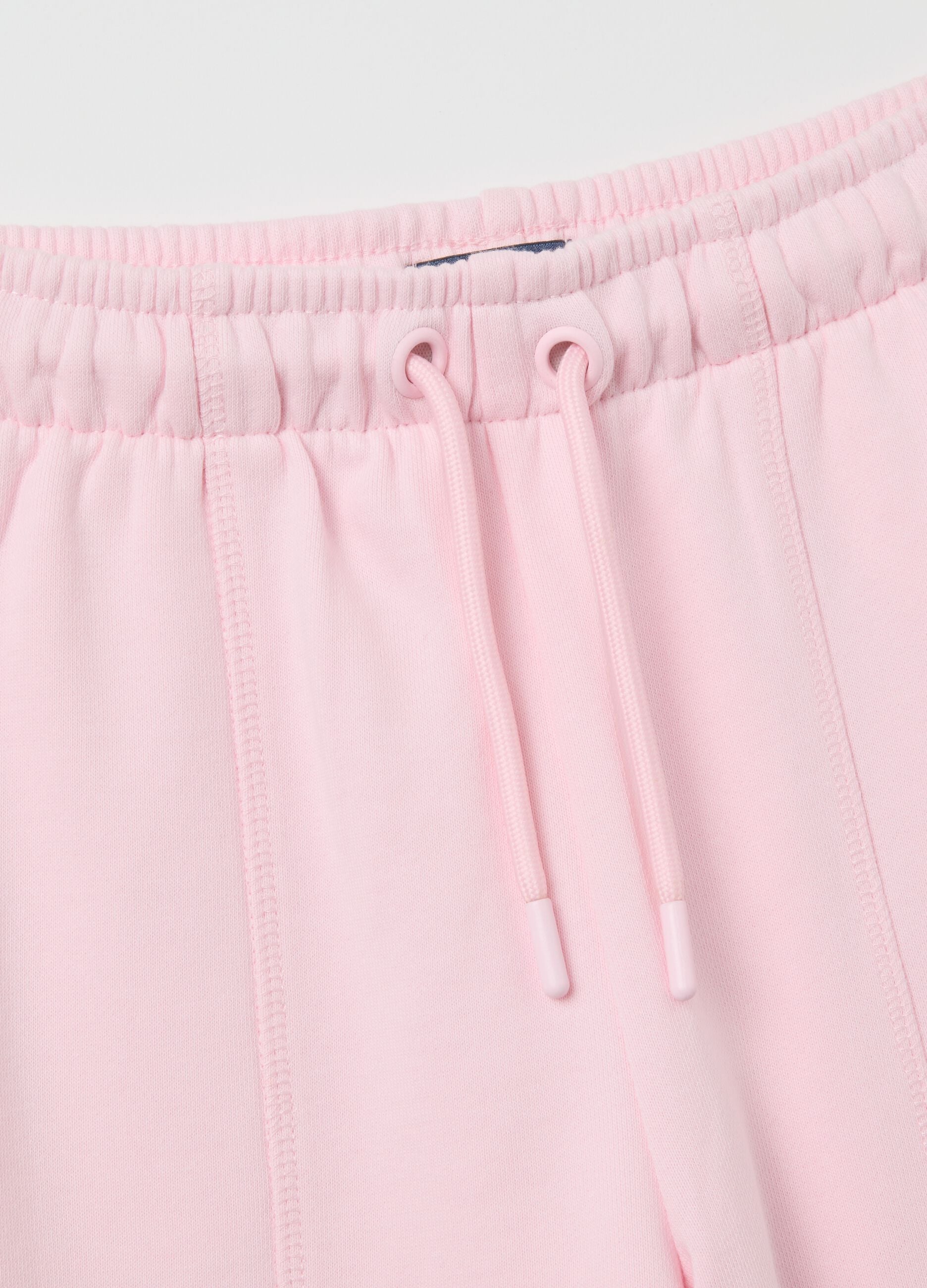 Girls' pink wide leg jogger trousers in pure cotton