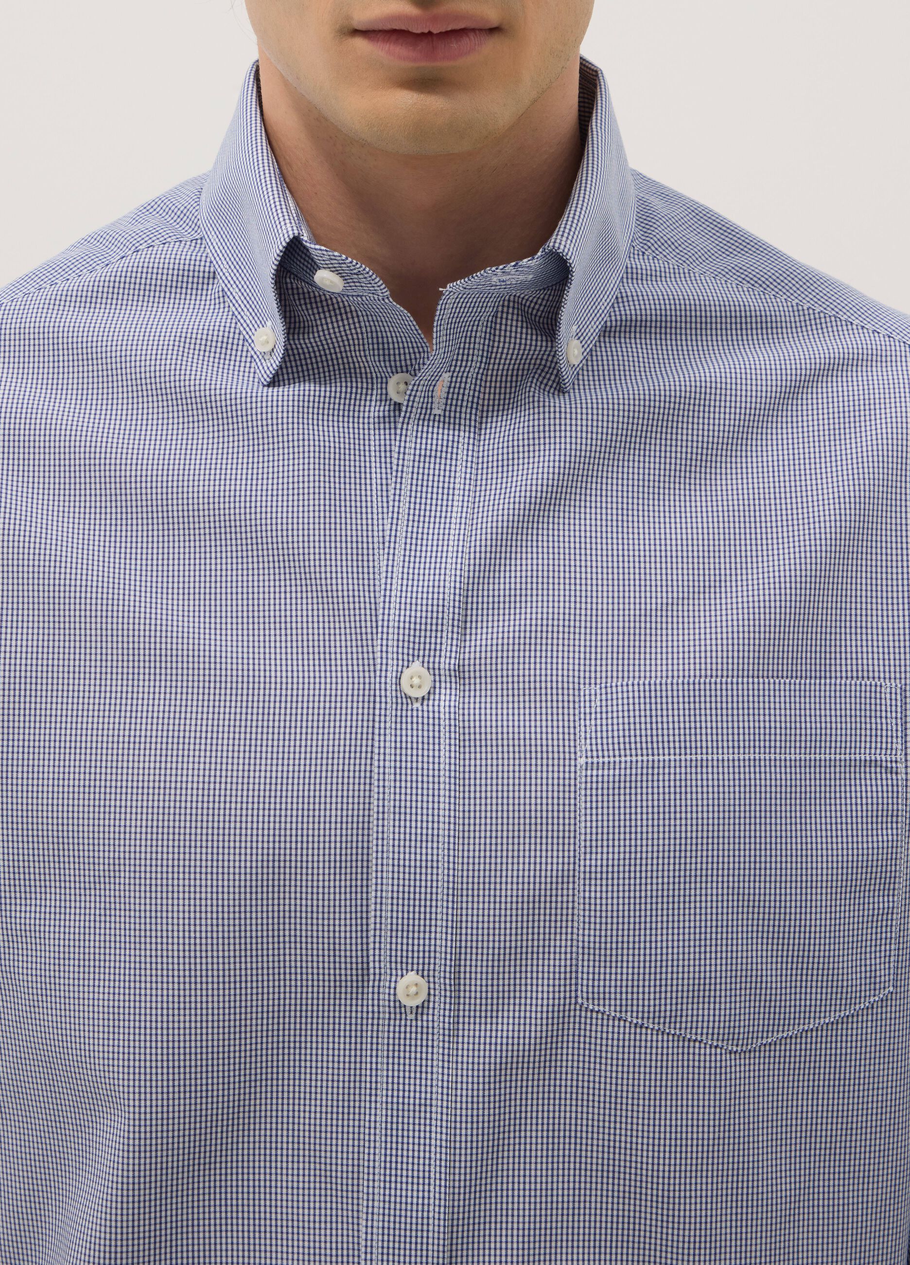 Multicolour regular fit check cotton blend shirt, easy iron