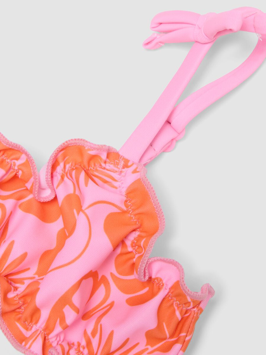 Girls&rsquo; pink stretch floral bikini_2