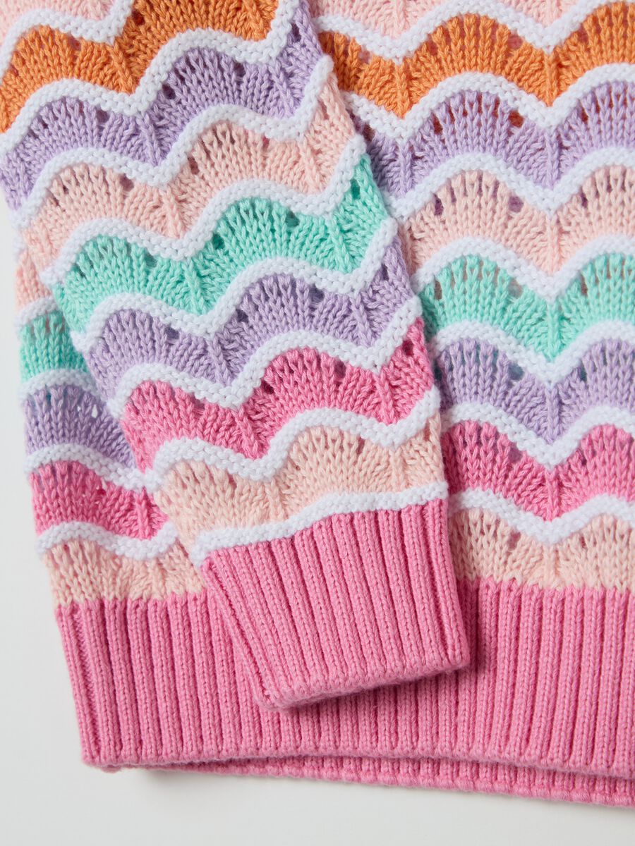 Cotton pullover with openwork design_2