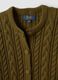 Green cable-knit pure cotton cardigan, regular fit_5
