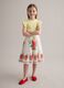 White pure cotton skirt with floral print_0