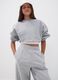 Grey cropped cotton-blend sweatshirt_0
