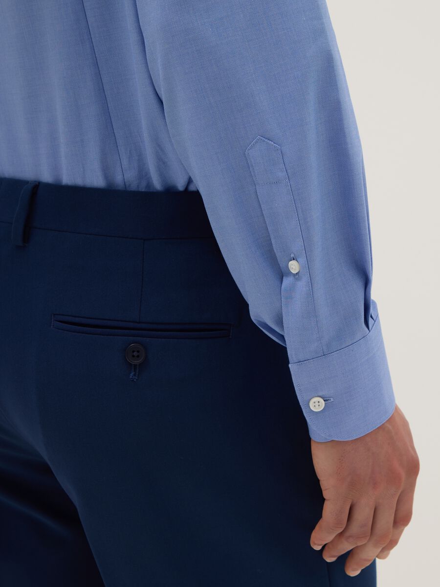 Slim fit light blue pure cotton shirt_3