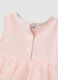 Pink stretchy cotton baby romper with ruffles_3