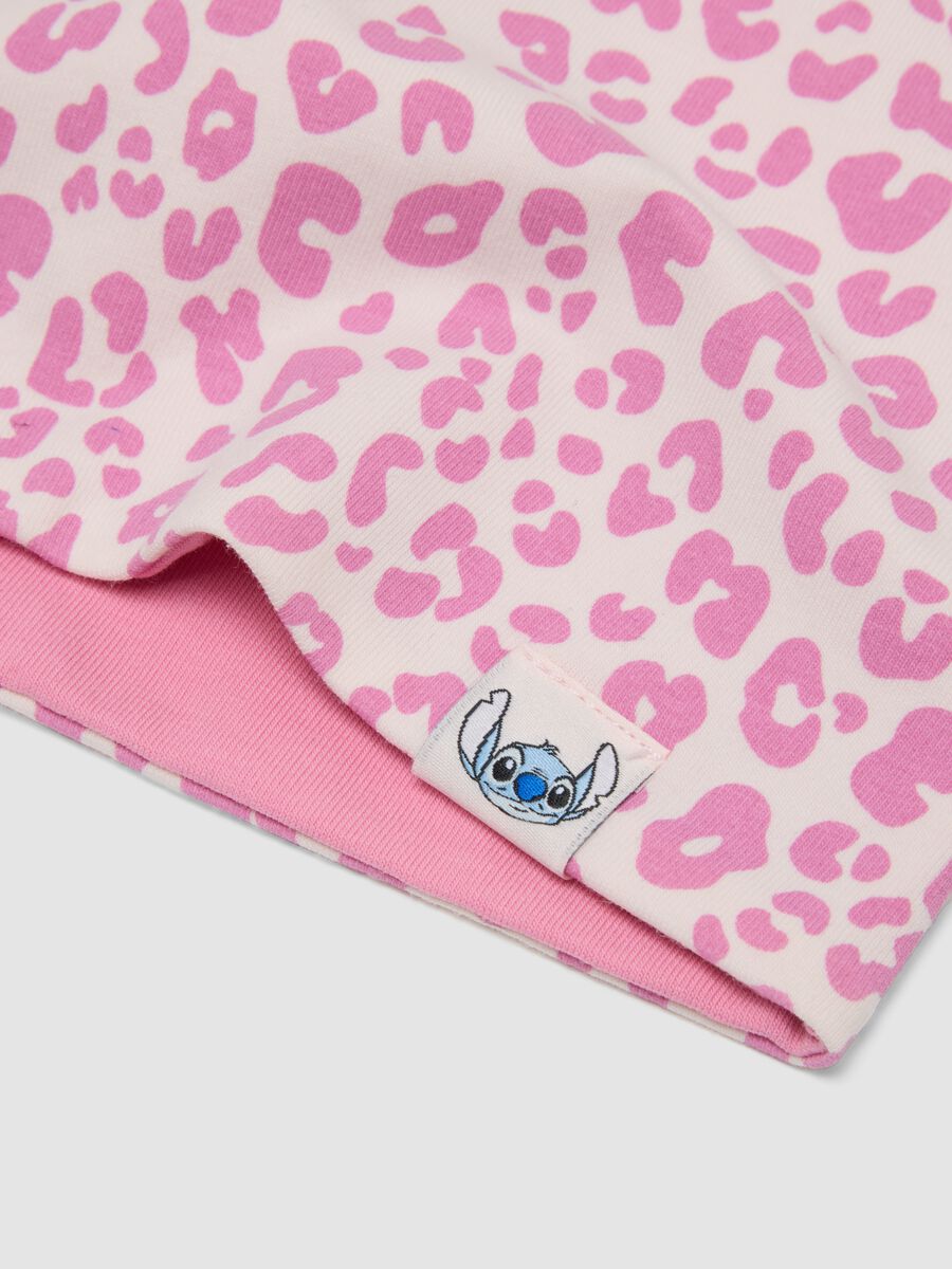 Pink stretch cotton girls&rsquo; scarf with Lilo & Stitch pattern_1
