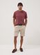 Beige linen and cotton blend chino shorts_0