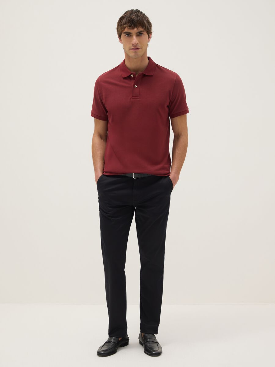 Red pure cotton polo shirt regular fit_1