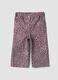Pink leopard-print pure cotton trousers for baby girl, regular fit_0