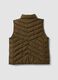 Green ultralight quilted gilet with zip and high neck_1