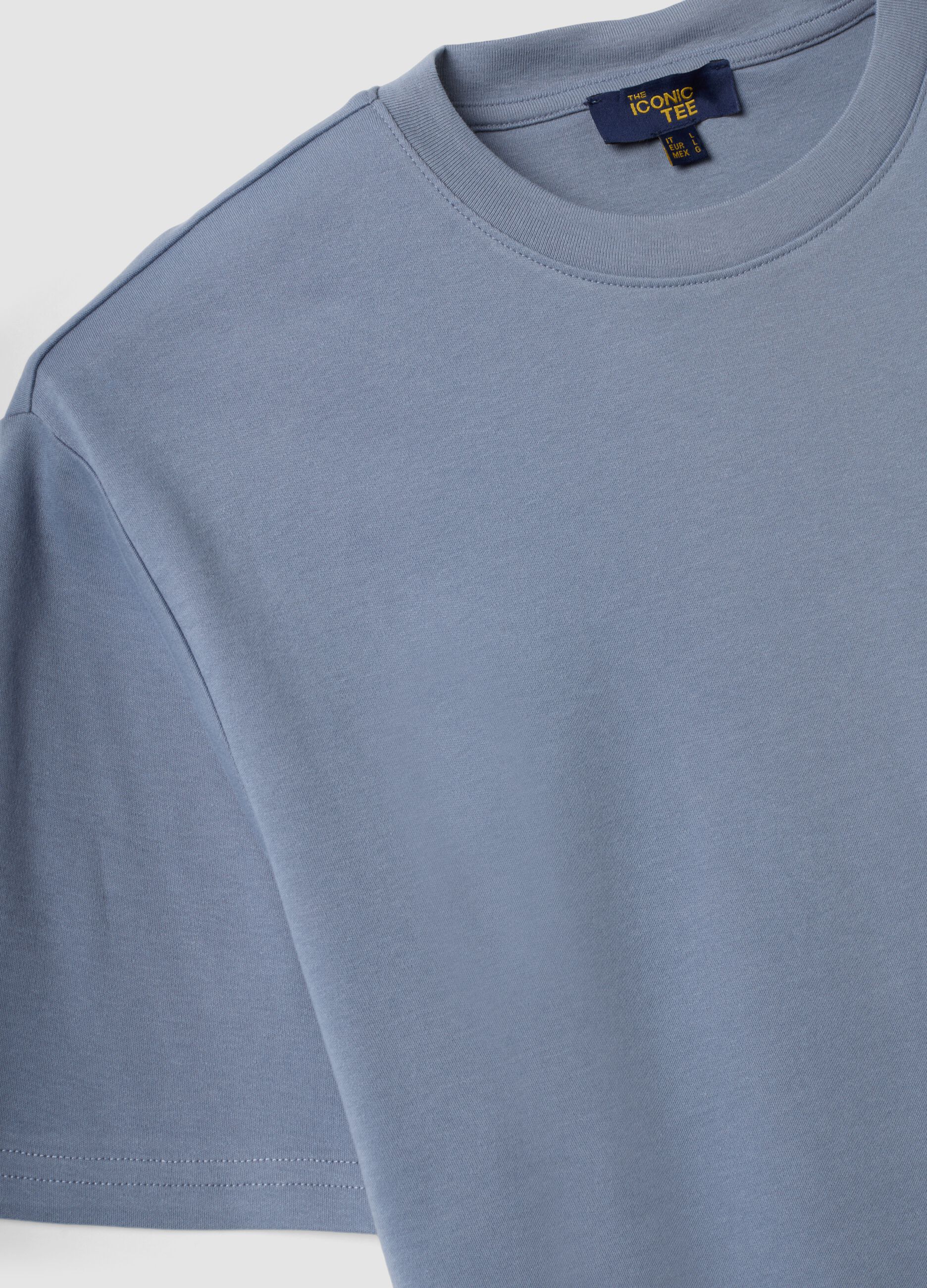The Iconic Tee blue pure cotton short-sleeve T-shirt, relaxed fit