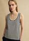Multicolor striped regular fit cotton and linen tank top_0