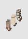 3-pack of beige long socks in stretch organic cotton_0