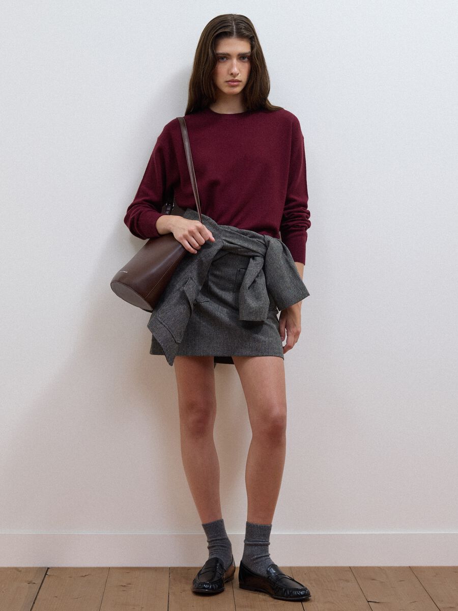 Purple pure wool crew-neck jumper in an oversized fit_1