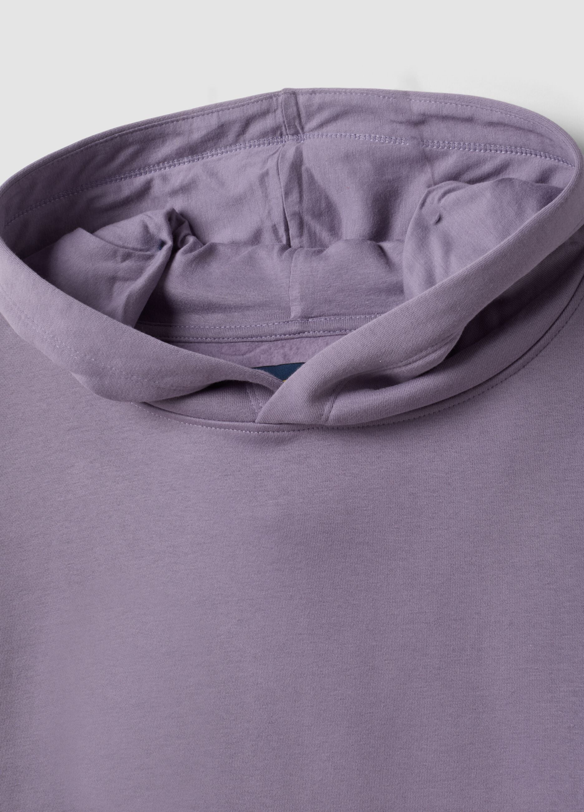 Purple cotton-blend regular-fit hoodie