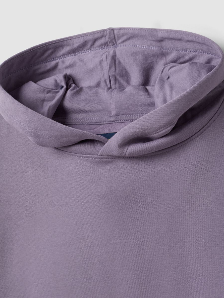 Felpa viola in misto cotone con cappuccio regular fit_2