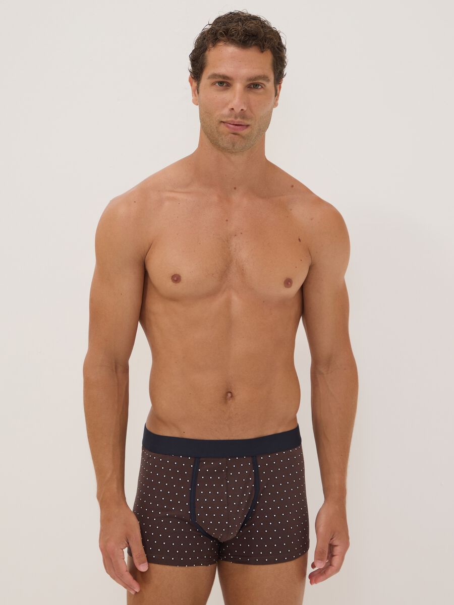 3-pack of brown stretch organic cotton polka-dot boxers_0