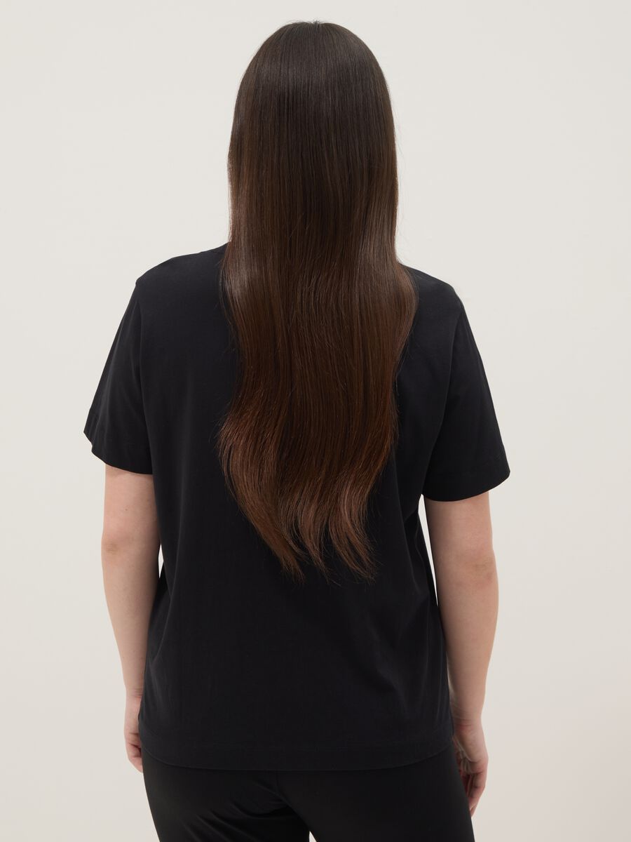 Black pure cotton short-sleeve T-shirt_3