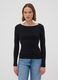 Black pure cotton crew-neck T-shirt, regular fit_2