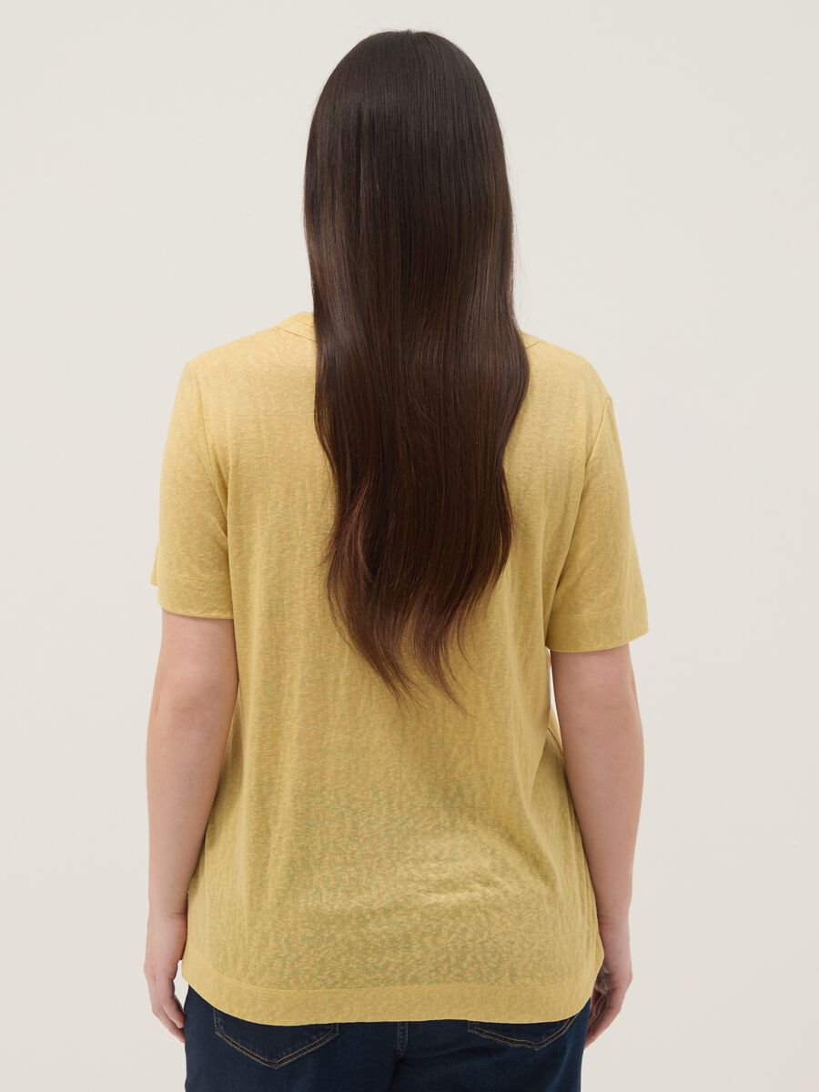 Yellow regular-fit short-sleeve viscose-blend T-shirt_3