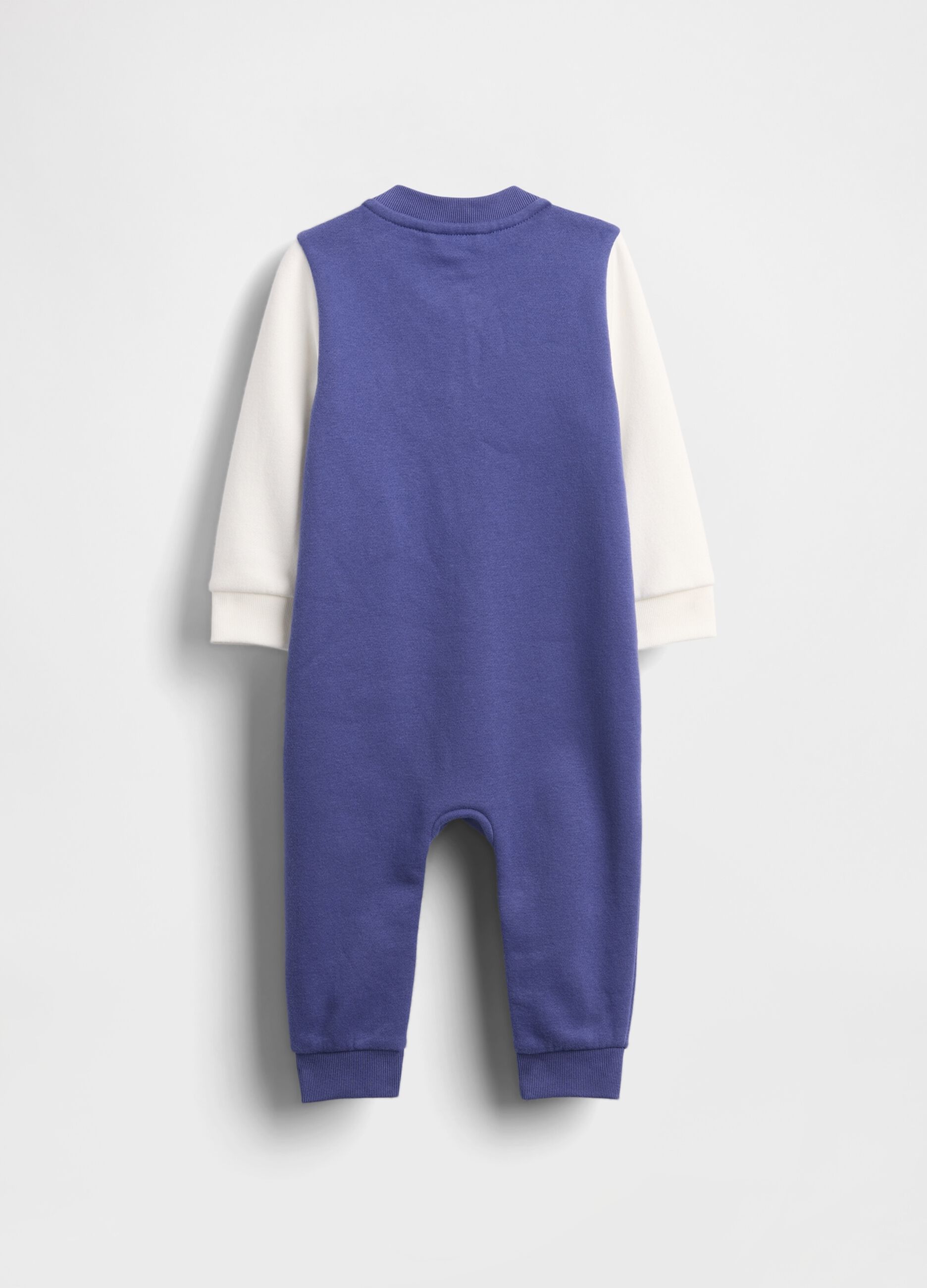 Blue cotton blend romper for newborn