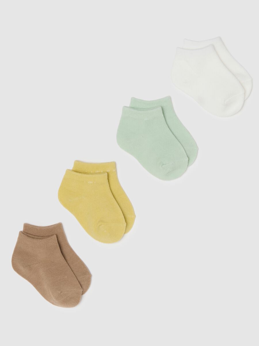 Multicolour newborn cotton blend short socks multipack_0