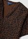Brown pure viscose blouse with Mandarin collar and animal print, regular fit_6