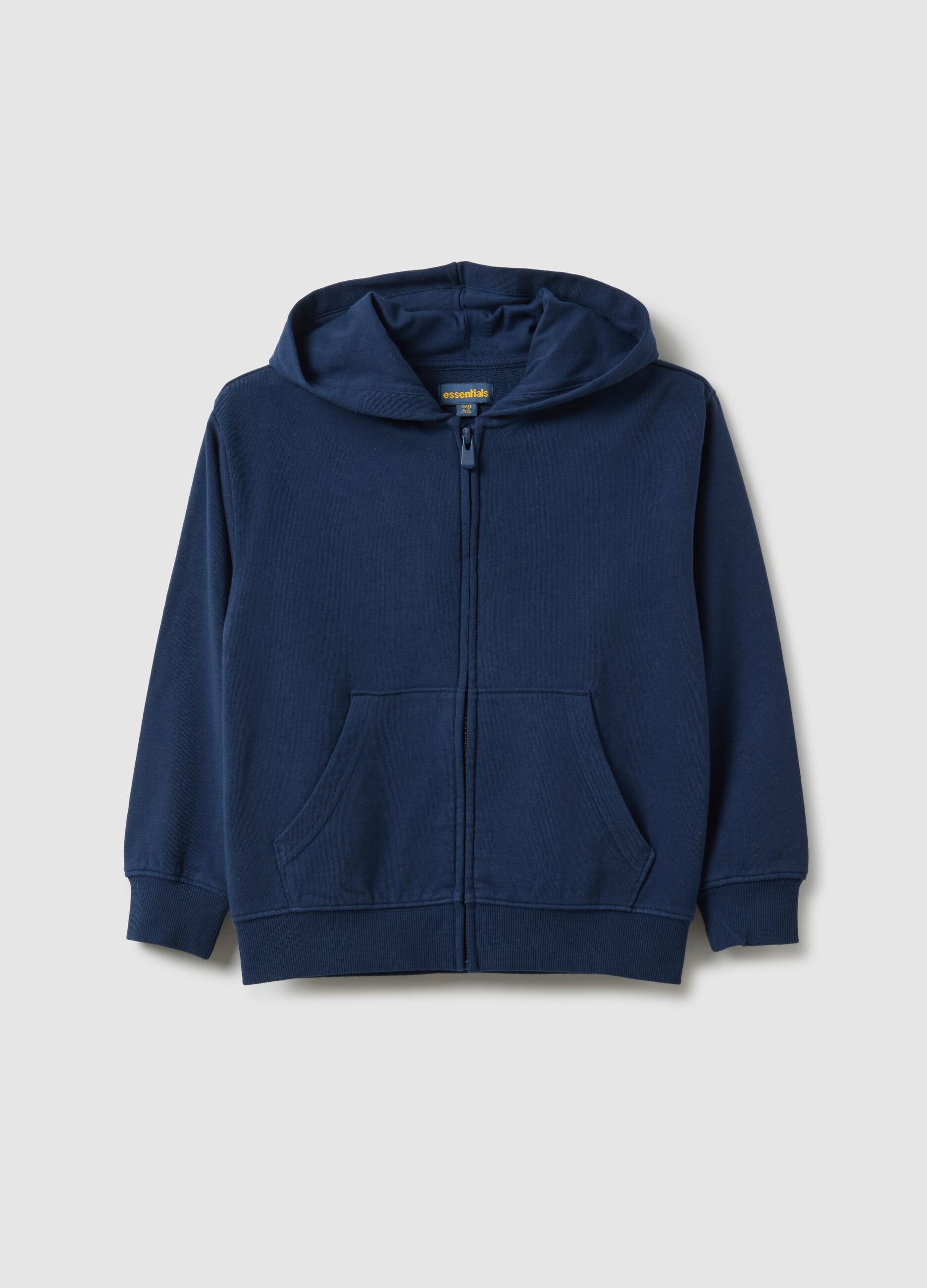 Children's Blue Hoodie with Full Zip in Pure Cotton Regular Fit