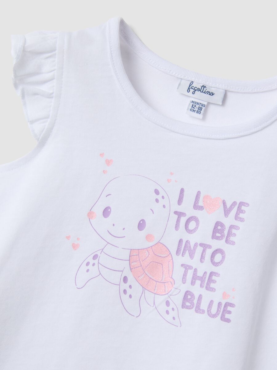 Bipack tank top multicolor in puro cotone da bimba con volant_3