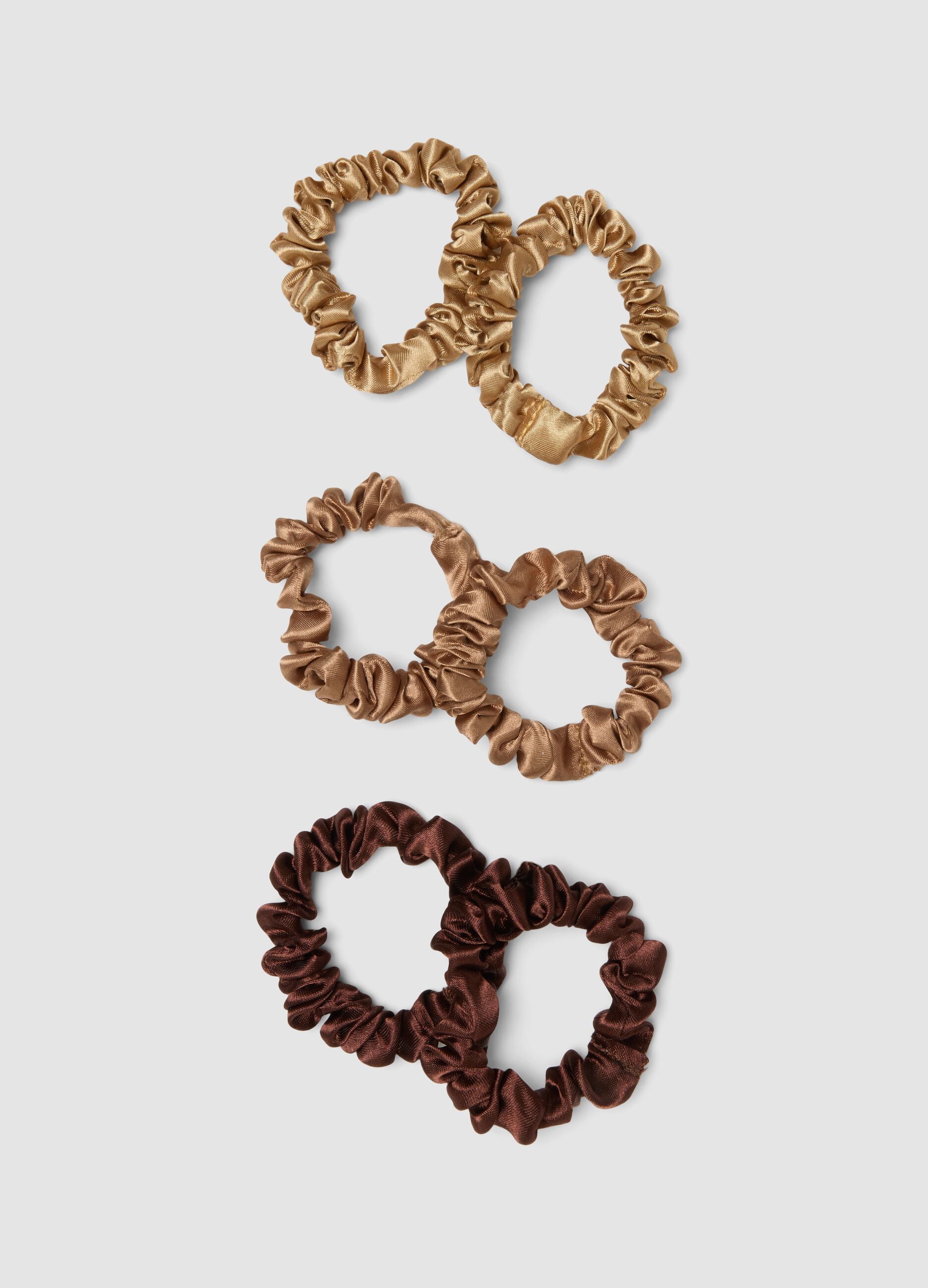 SINCERELY HAIR Small satin scrunchies 6-piece set mocha