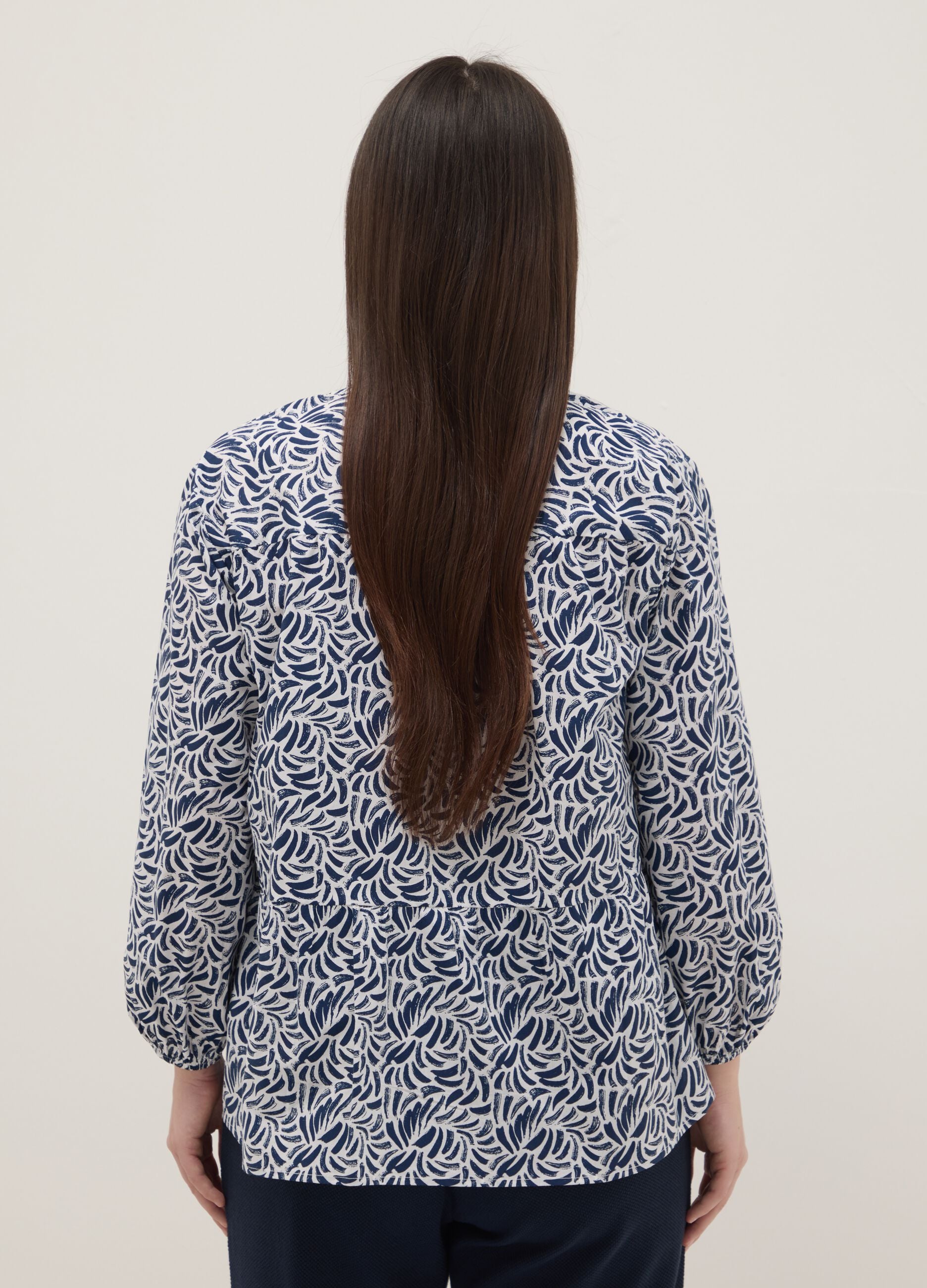 Multicolour pure cotton shirt, regular fit with patterns