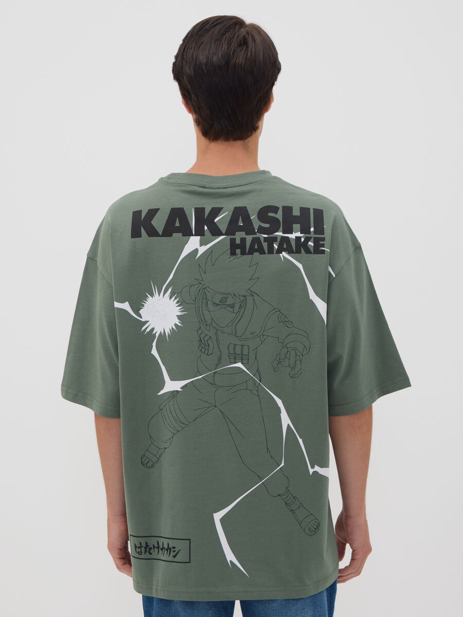 Green pure cotton T-shirt with Naruto print_3