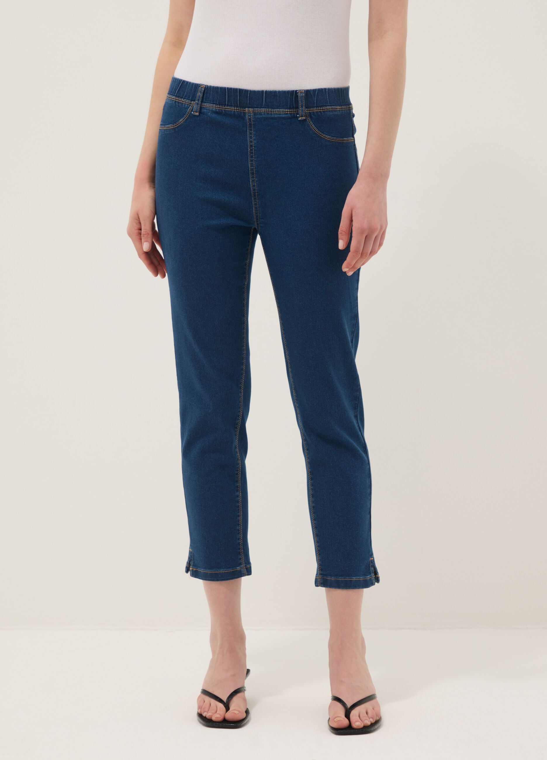 Blue skinny fit stretch denim blend jeans