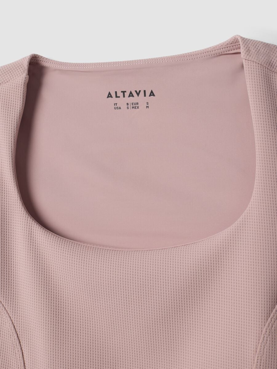 Top rosa crop in tessuto elasticizzato traspirante ALTAVIA STUDIO_6
