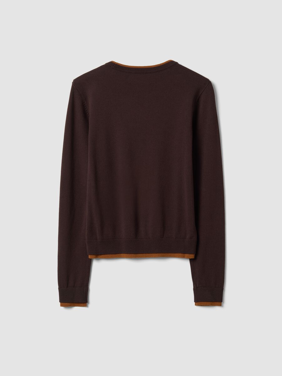 Brown long-sleeved viscose-blend jumper_5