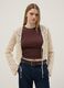 Beige cotton-blend regular-fit cardigan with openwork design_2