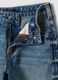 Blue pure cotton straight-fit jeans with belt loops for girls_6