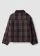 Brown checked padded pure cotton jacket_6