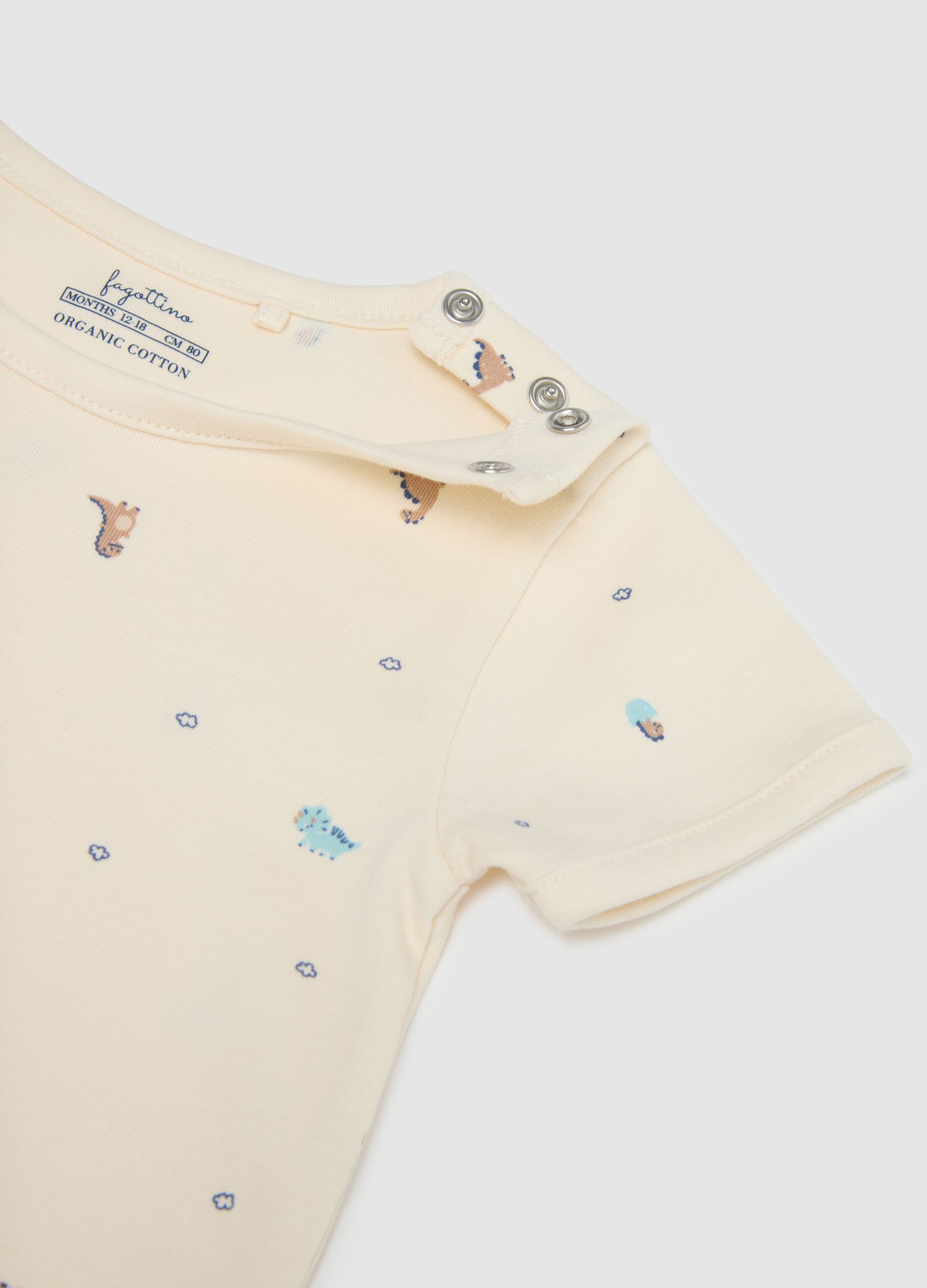 Multicolour short-sleeve bodysuit tripack for infants in pure cotton