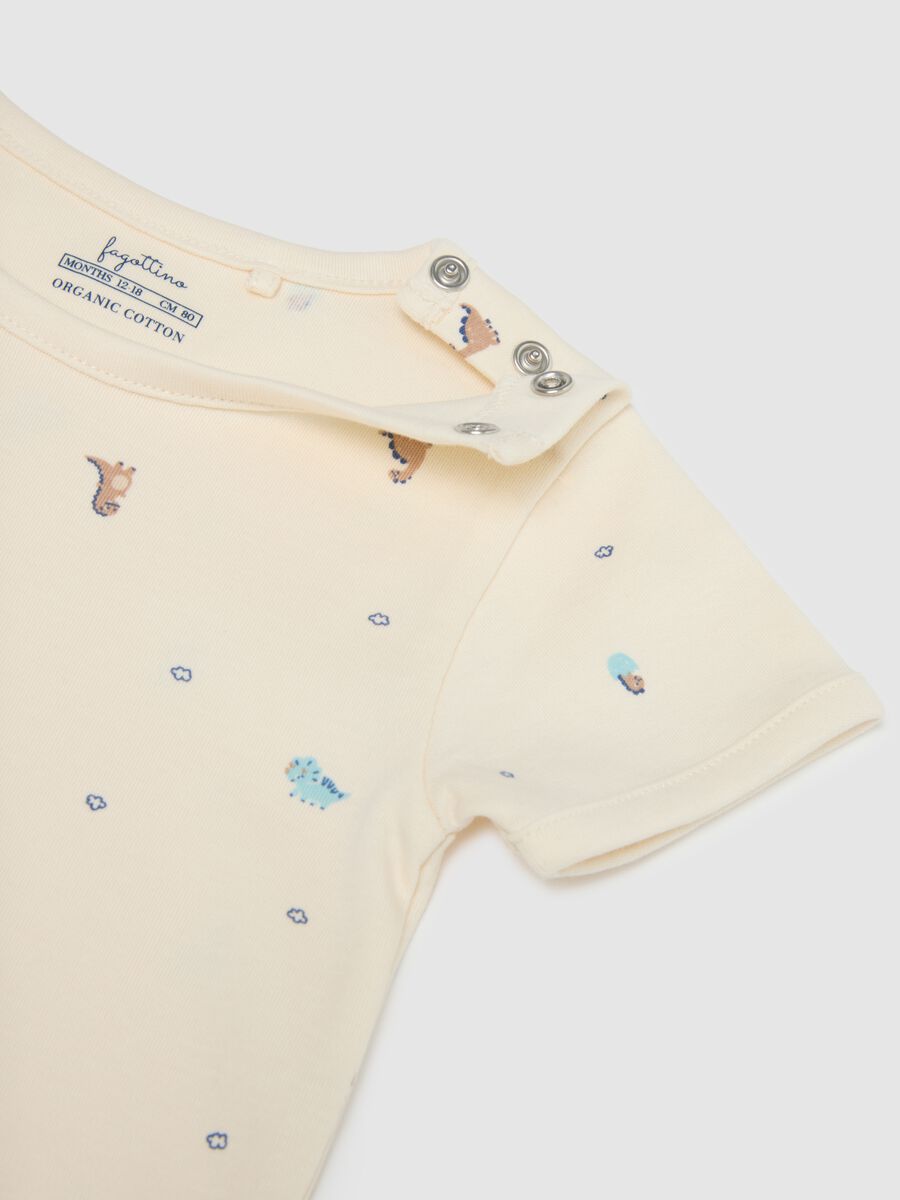 Tripack body a maniche corte multicolor da neonato in puro cotone_3